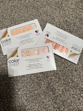 Color Street Peach & Blush Press-On Nail Strips Trio by Color Street